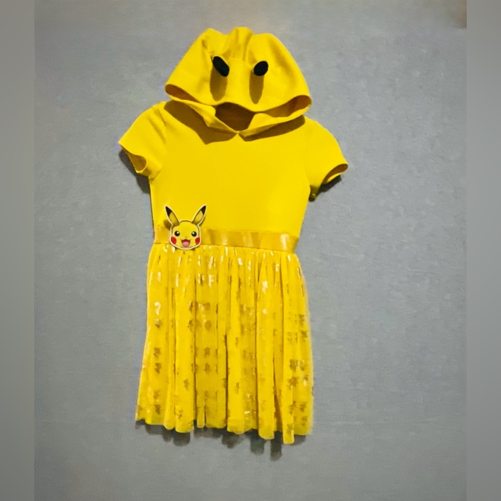 Pokemon Yellow Hooded Pikachu Girls' Casual Dress